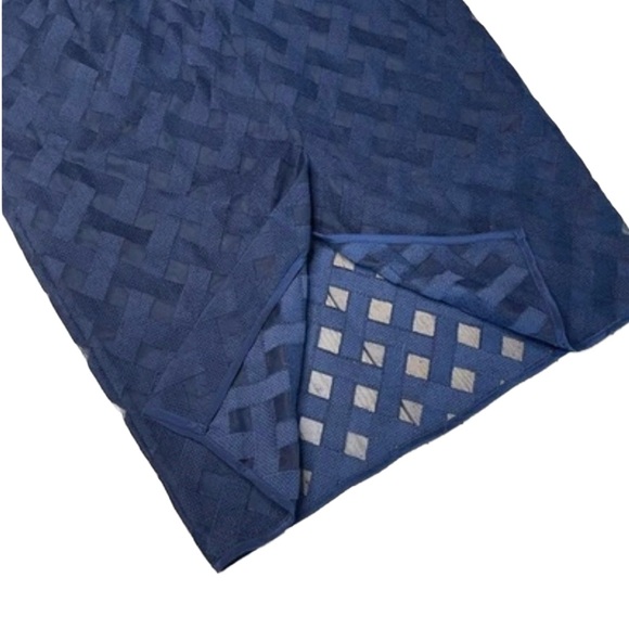 Milly Navy Lattice Mesh Bodycon Cocktail Dress Size 4 Exposed Zip - Picture 7 of 10